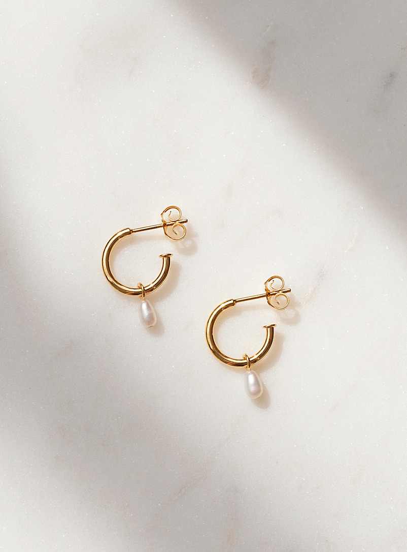 Maksym Joaillerie Gold Hoops and pearls gold earrings
