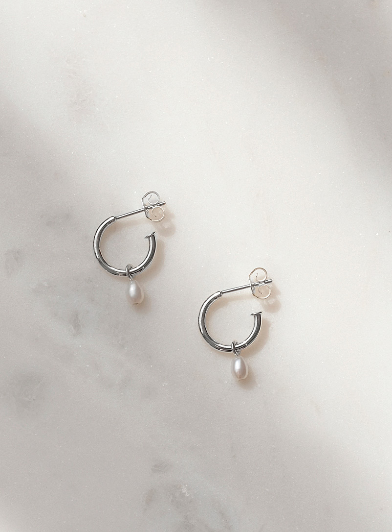Maksym Joaillerie Silver Hoops and pearls silver earrings