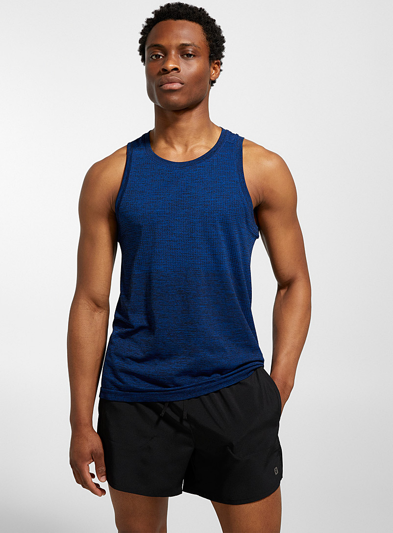 I.FIV5 Royal/Sapphire Blue Perforated tank for men