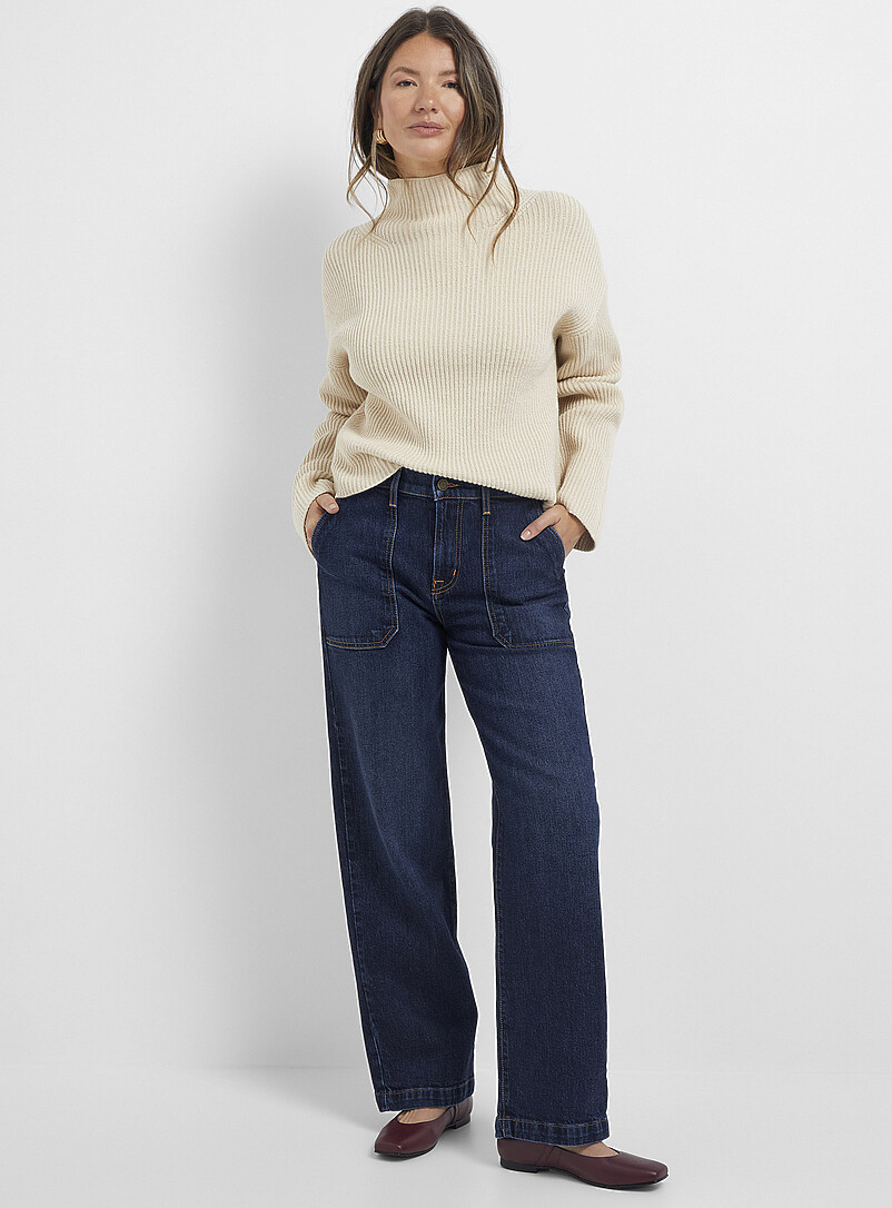 Jeans droits décontractés avec poches