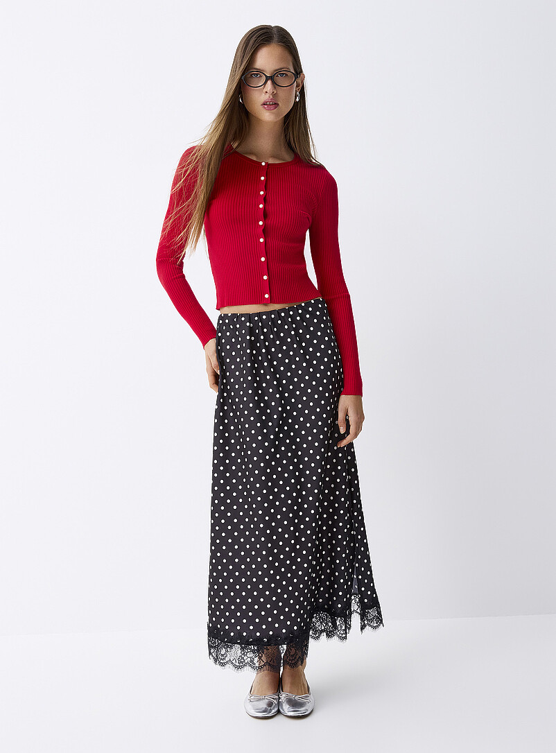 Massimo Dutti Jupe longue - red/rouge