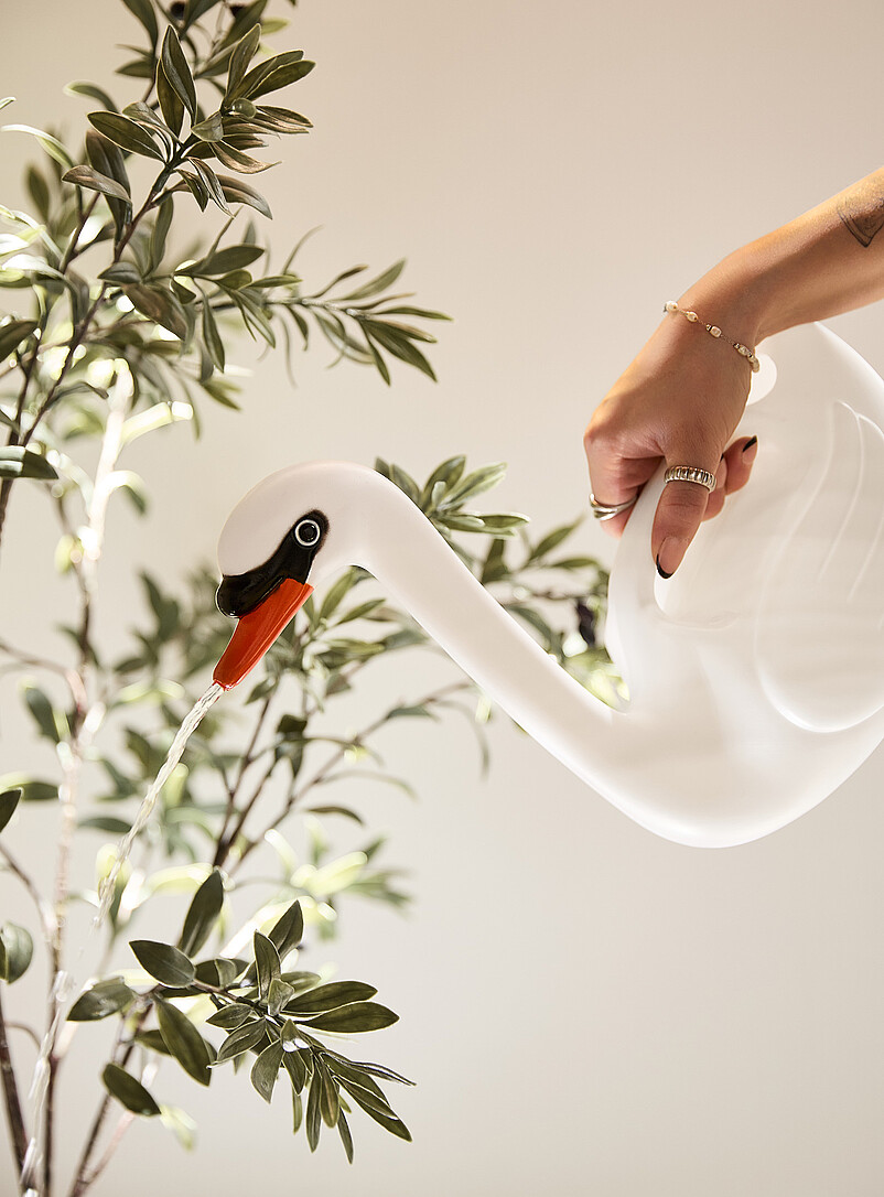 Simons Maison: L'arrosoir cygne blanc Blanc