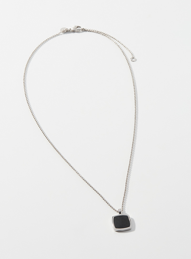 Tom Wood: Le collier pendentif onyx Noir pour homme