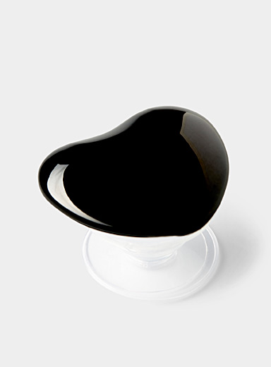 Support Téléphone En Forme De Cœur En Verre - Poignée Rétractable Rose, Autocollant, Pour Smartphones Tablettes - 3