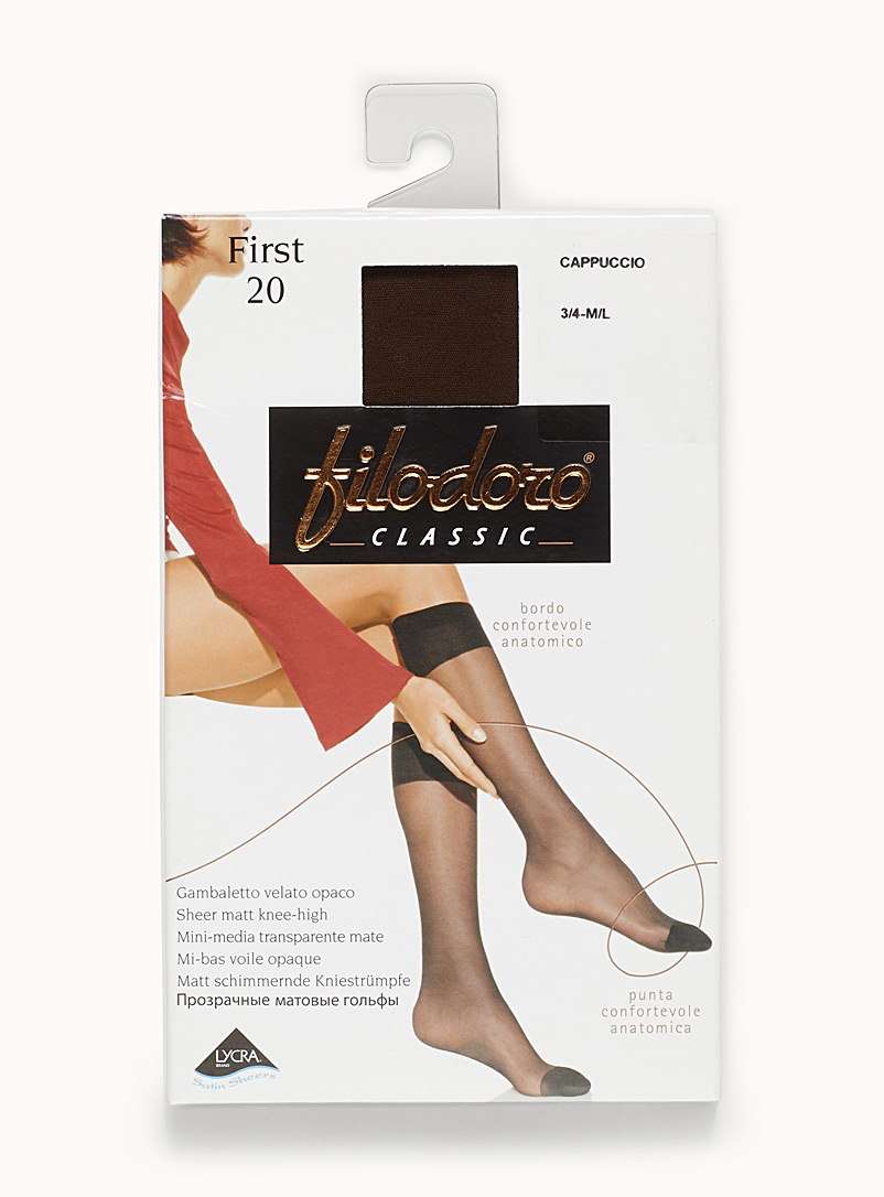 Filodoro Black Comfort-band knee-highs for women