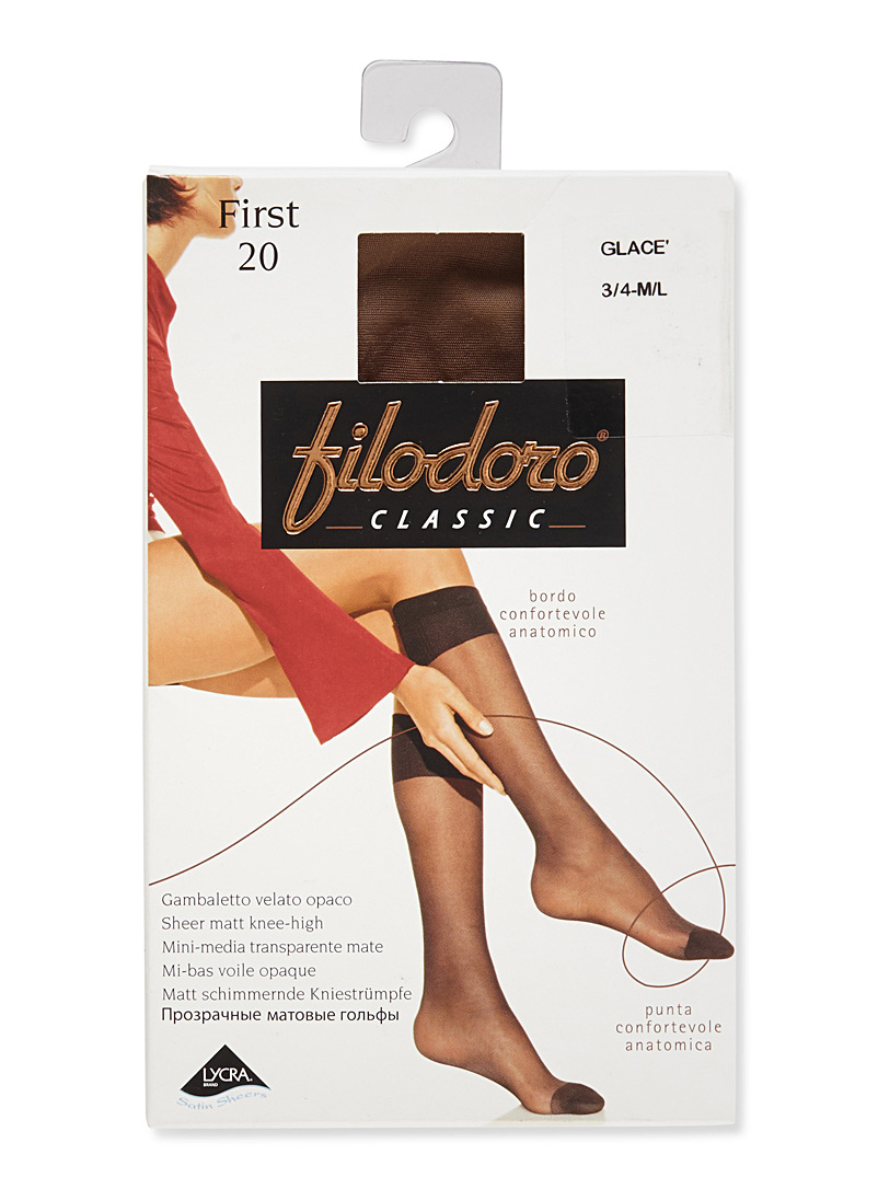 Filodoro Black Comfort-band knee-highs for women