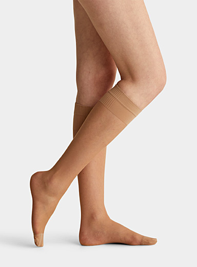 Ribbed band knee-highs 2-pack