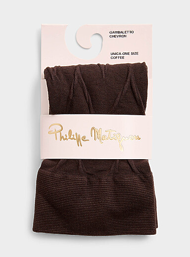 Herringbone sheer knee-highs