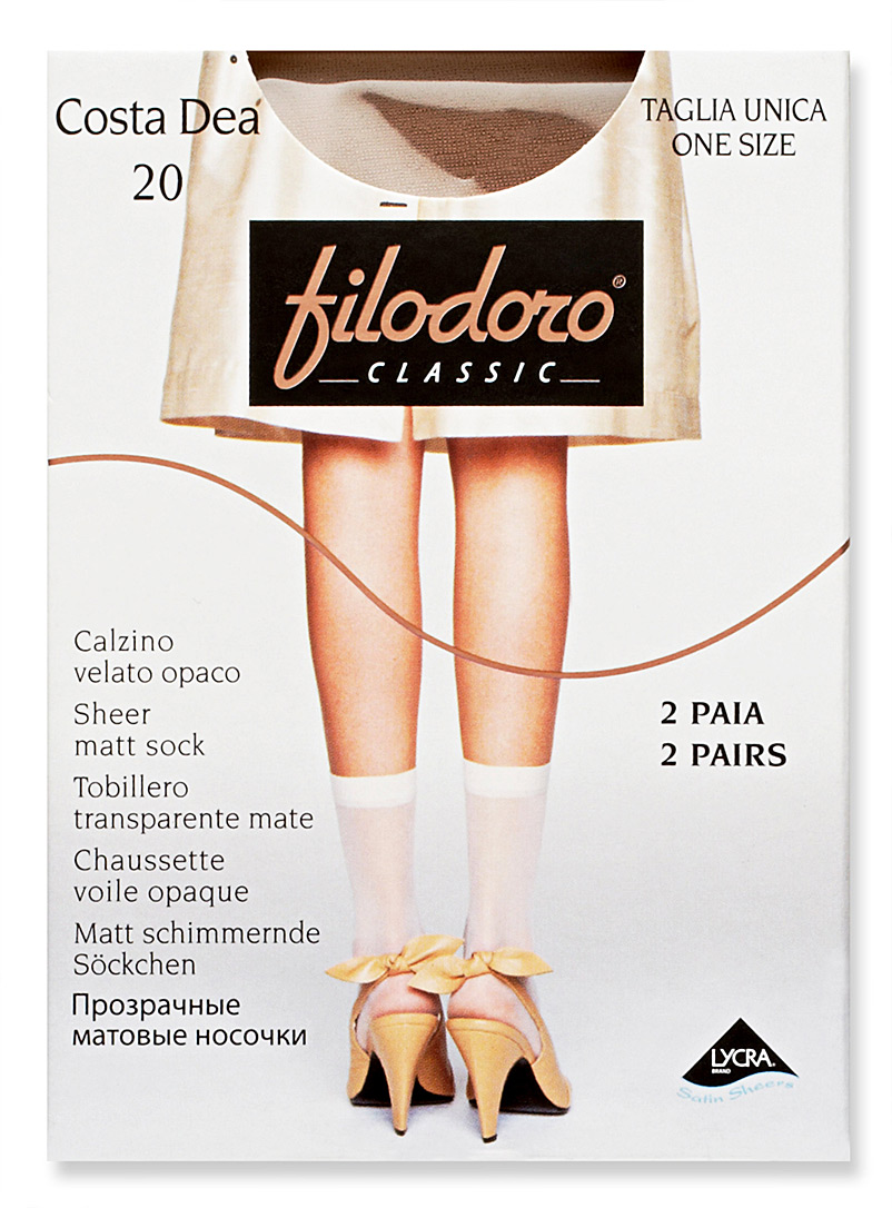 Filodoro Black Costa Dea opaque voile sock two-pack for women