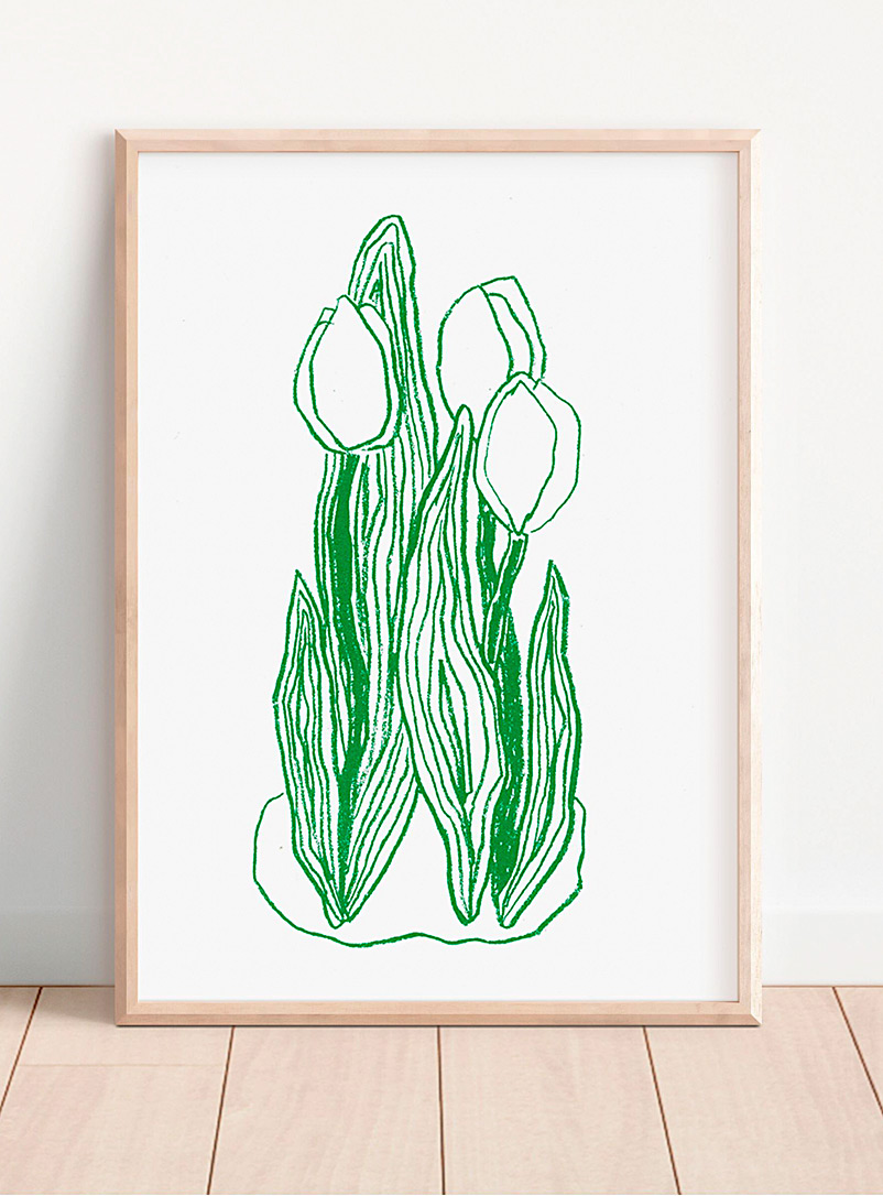 Emma CG: L'affiche tulipes émeraude 8,5 x 11 po Vert irlandais - Émeraude