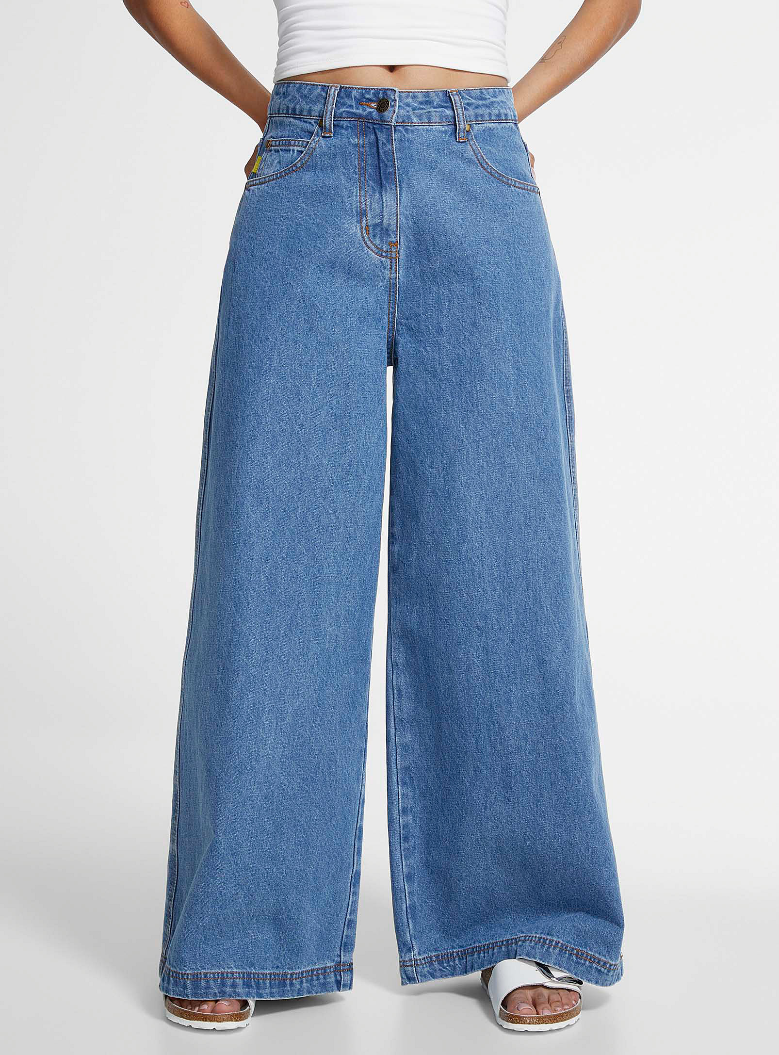 FRNCH - Pantalon Le Jean large Nadeja indigo pâle