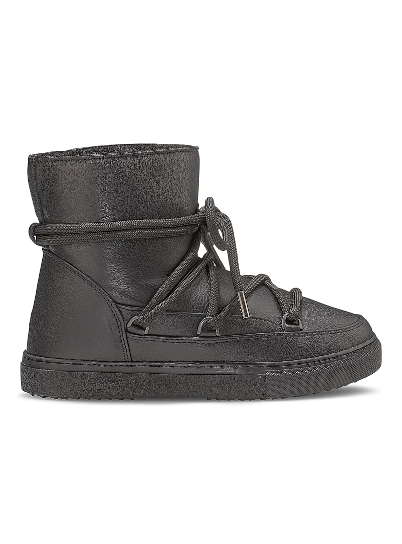 Inuikii Black Full Leather ankle winter boots Women for error