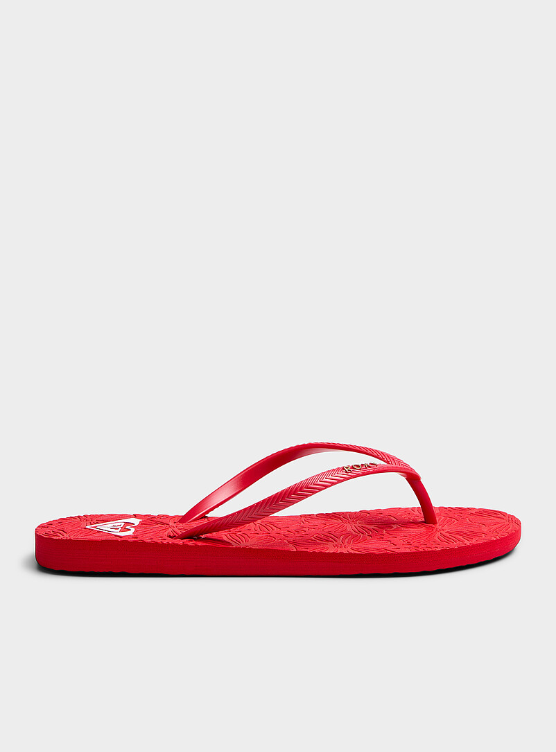 Roxy: La sandale de plage emboss&eacute;e Antilles II Femme Rouge pour femme