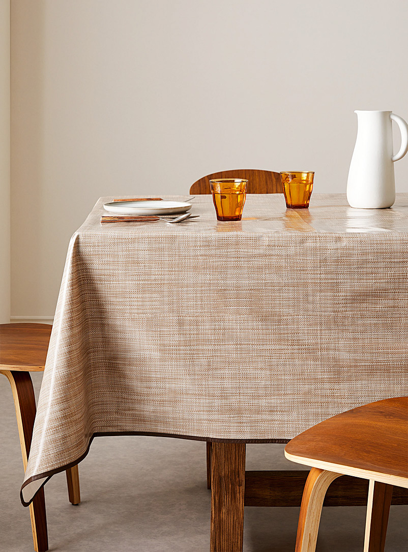Simons Maison Sand Basket weave effect vinyl tablecloth