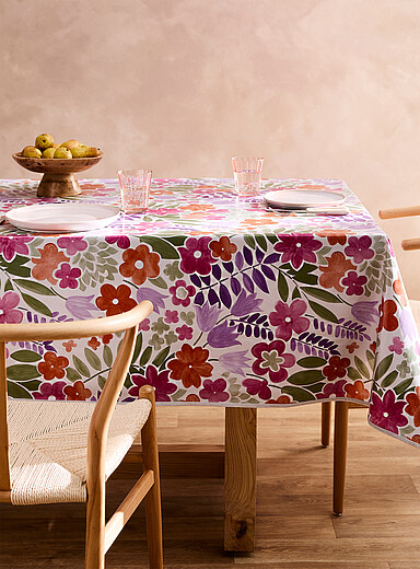 Nappe Jacquard Carrée 175x175 cm Jaune motif Raisin