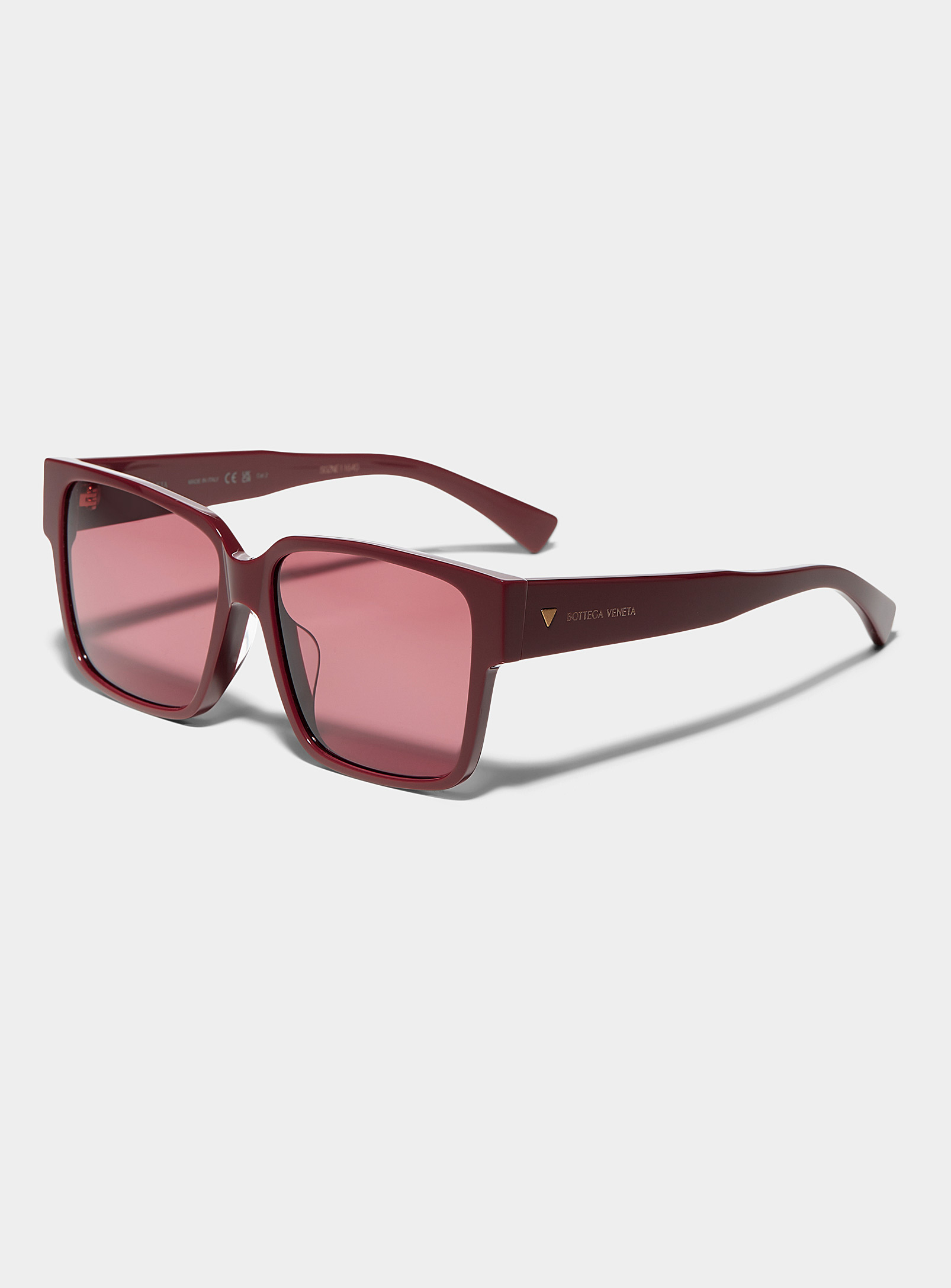 Bottega Veneta - Square burgundy sunglasses