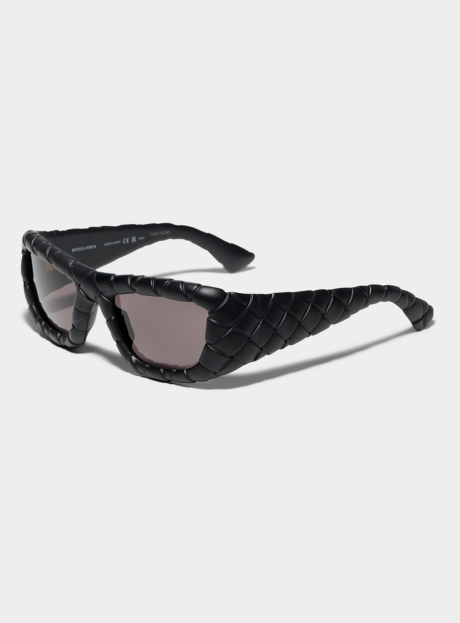 Bottega Veneta Intrecciato Sunglasses In Black