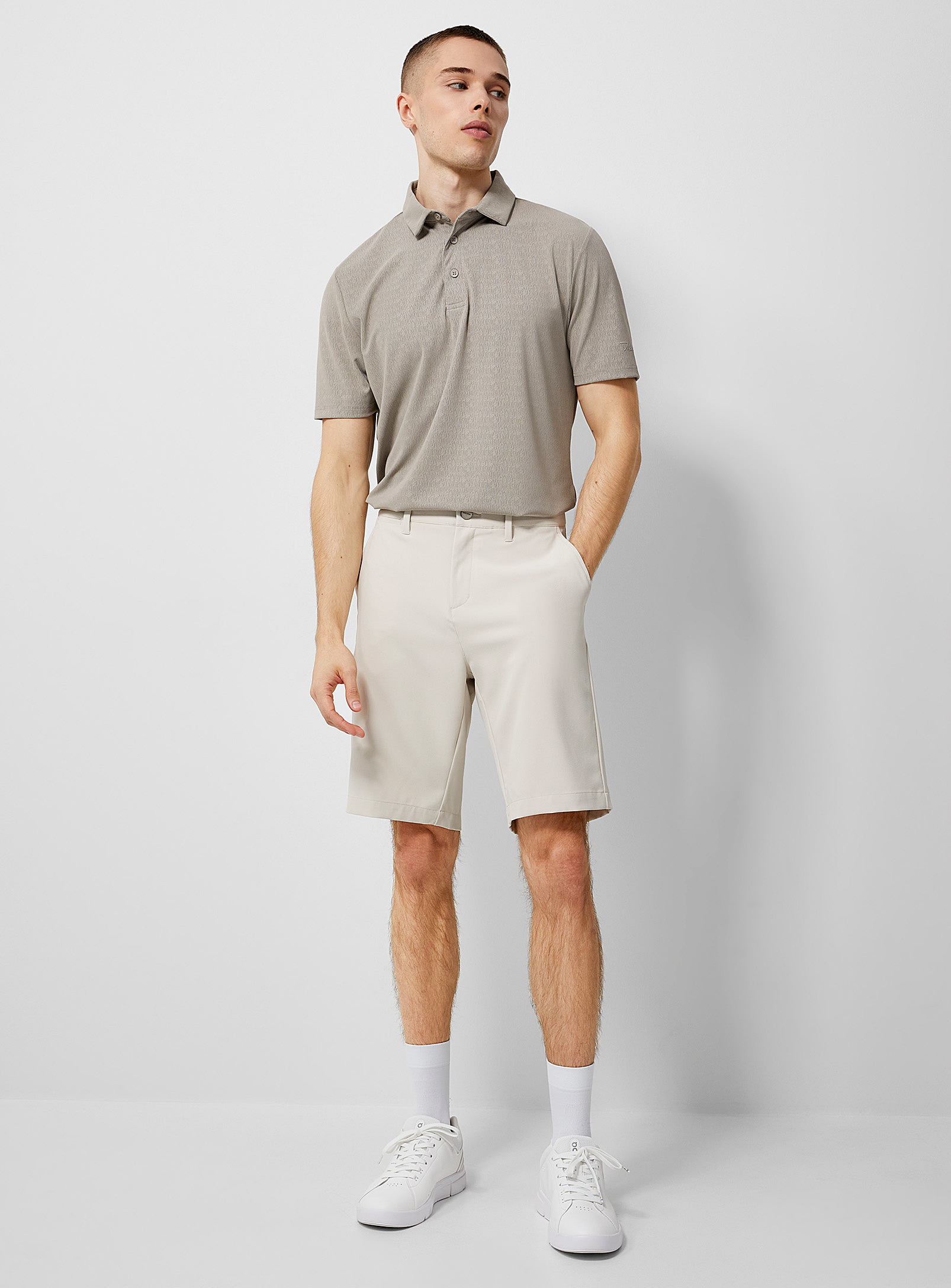Macade Four-way Stretch Ivory Golf Short In Off White
