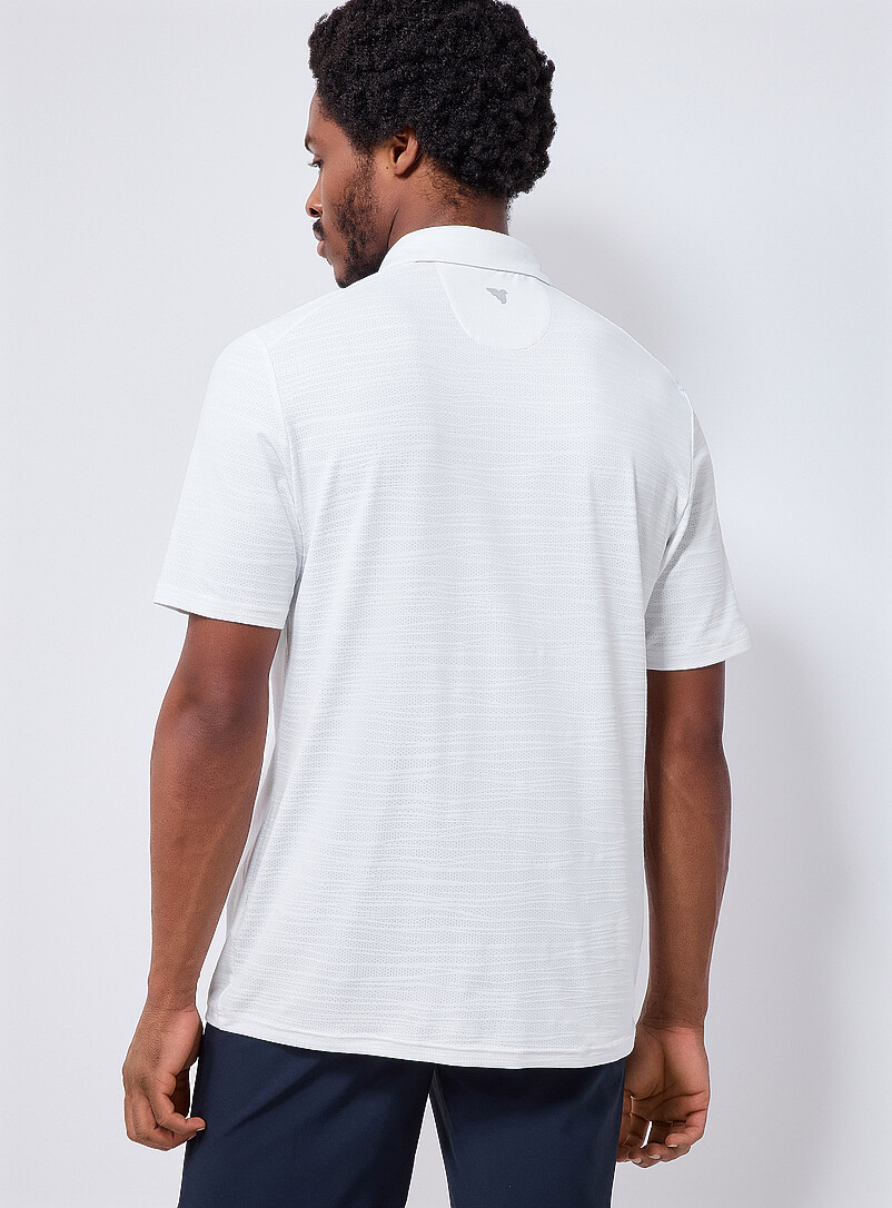 Striped weft micro-perforated golf polo product image 3