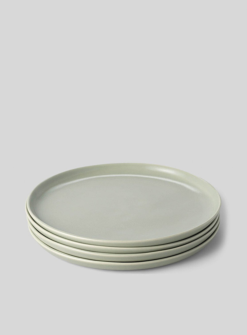 Minimalist stoneware salad plates Set of 4