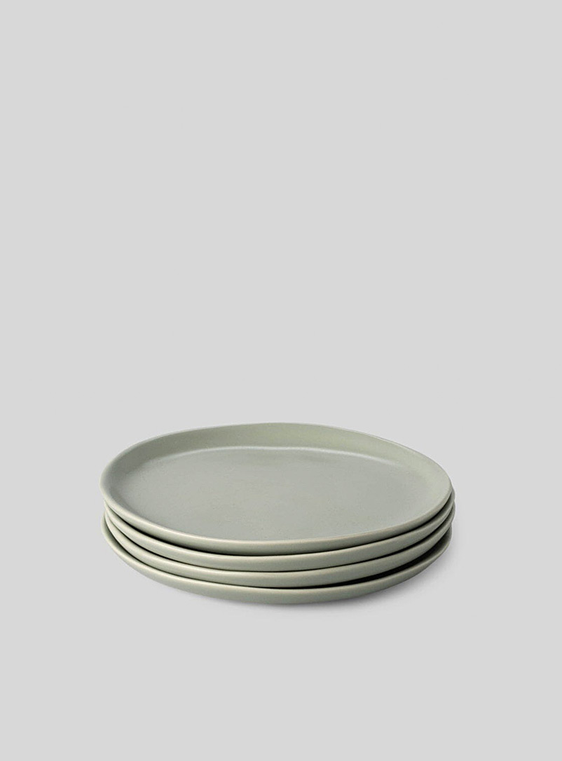 Minimalist stoneware dessert plates Set of 4