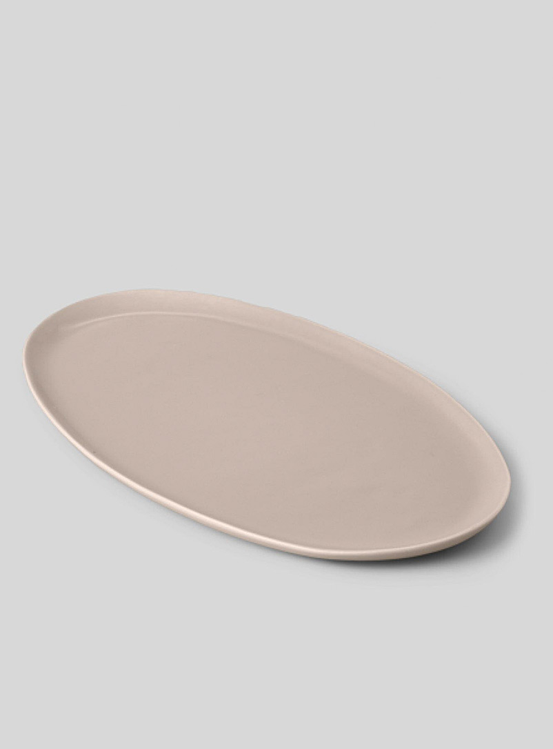 Fable Light Brown Oval stoneware serving tray