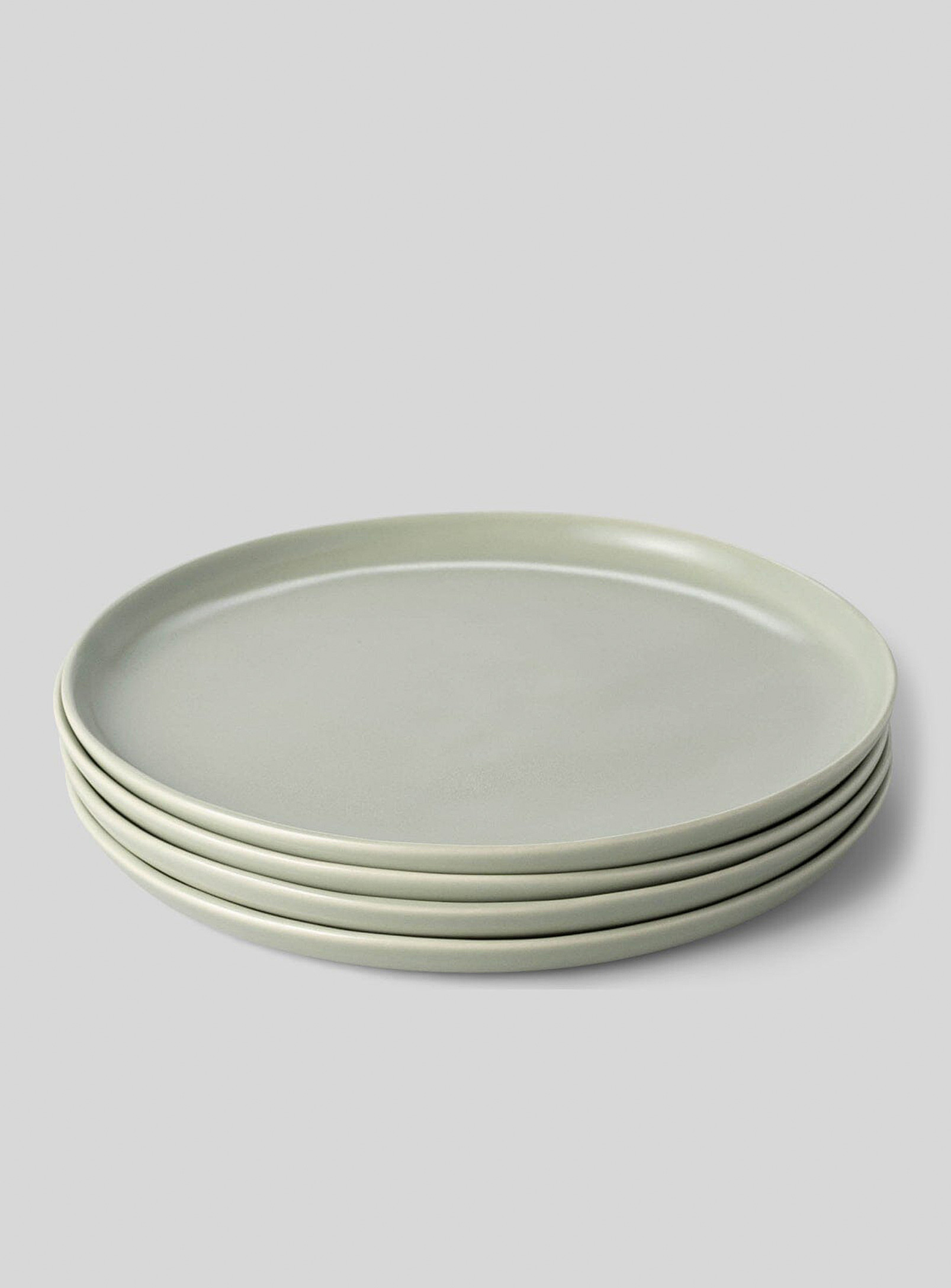 Fable Minimalist Stoneware Dinner Plates Set Of 4 In Green
