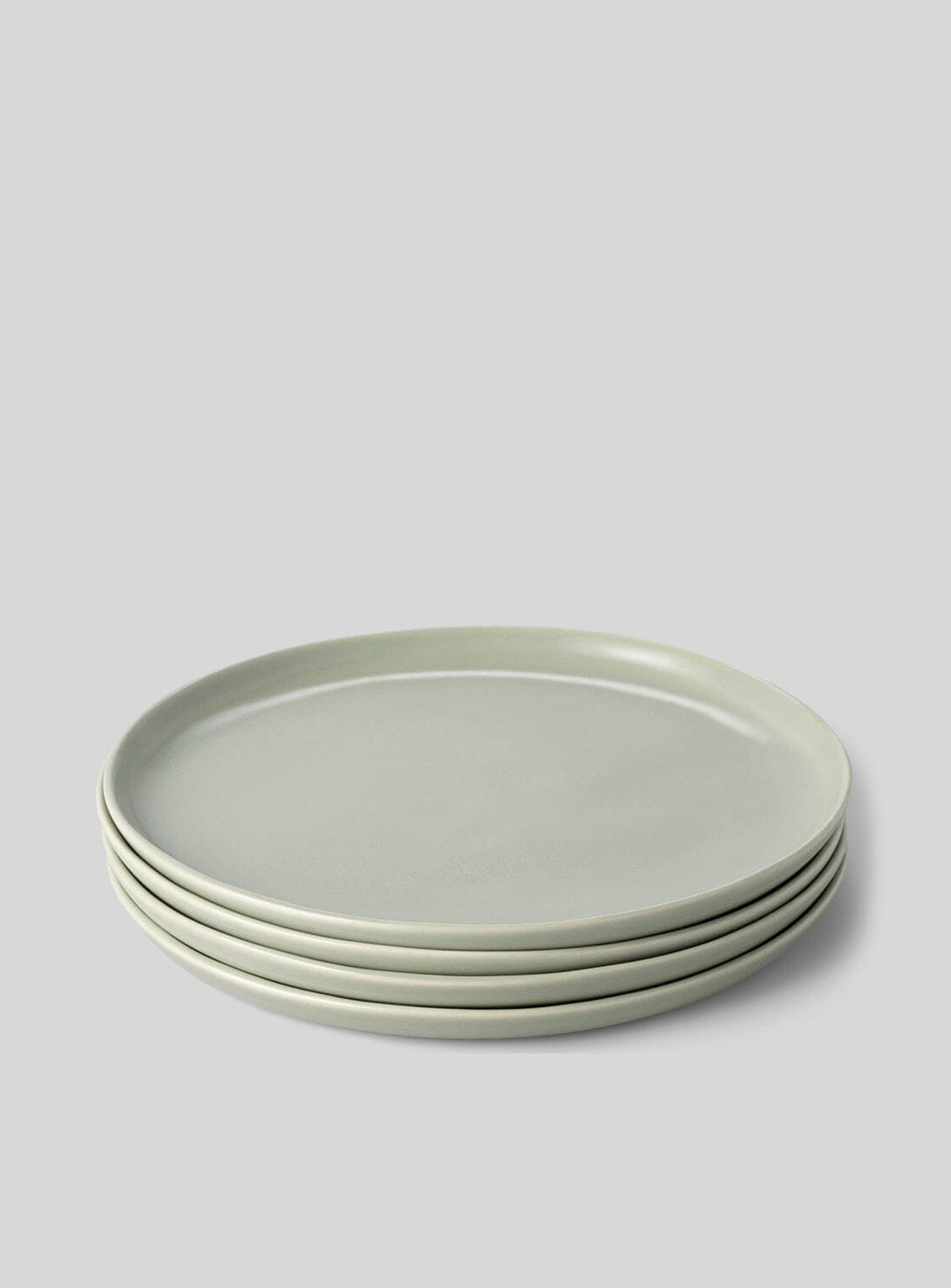 Fable Minimalist Stoneware Salad Plates Set Of 4 In Lime Green