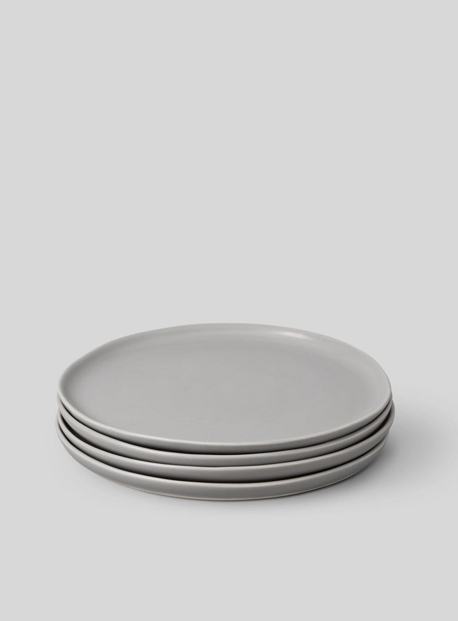 Fable Minimalist Stoneware Salad Plates Set Of 4 In Gray