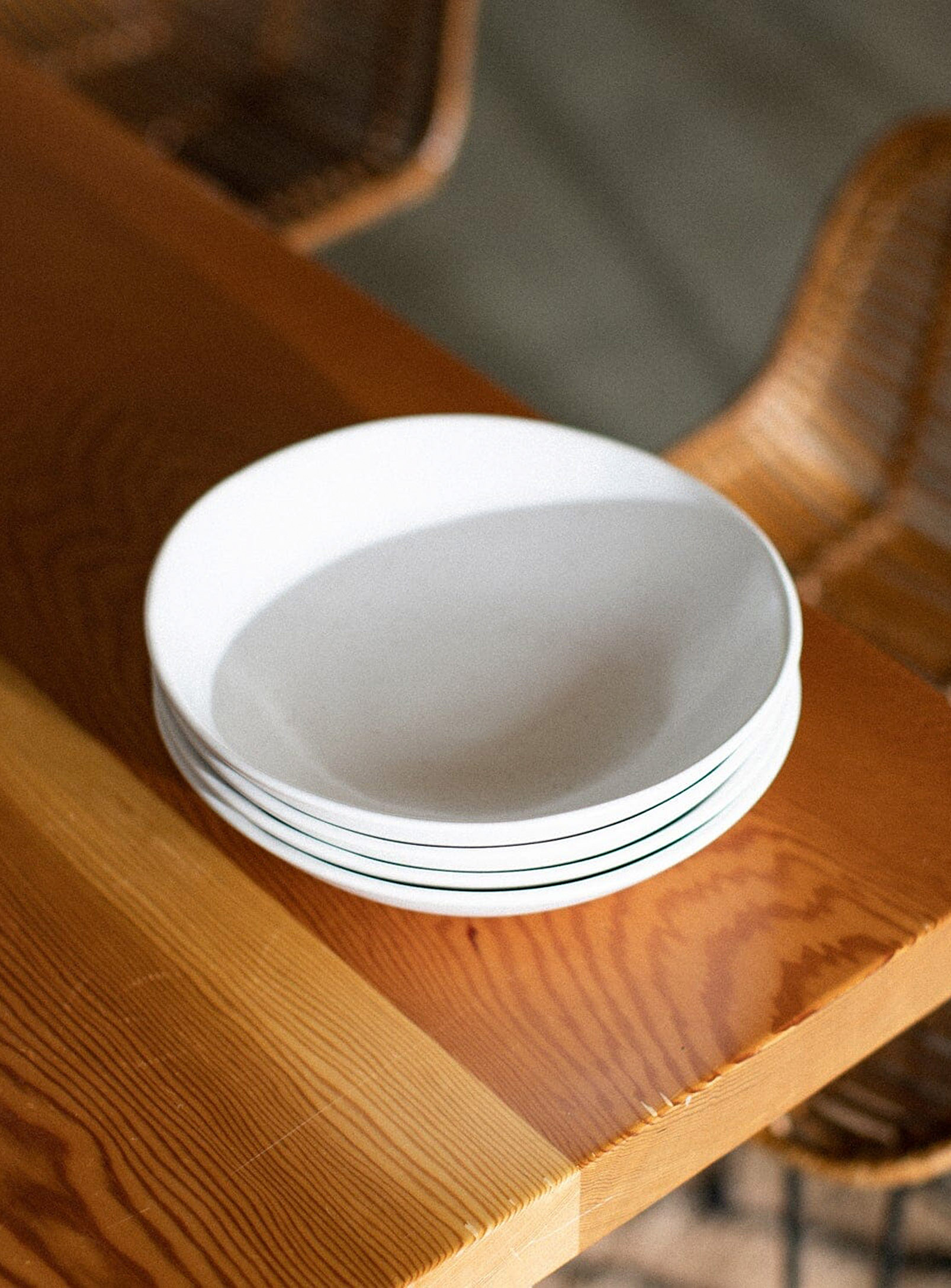 Fable Minimalist Stoneware Pasta Plates Set Of 4