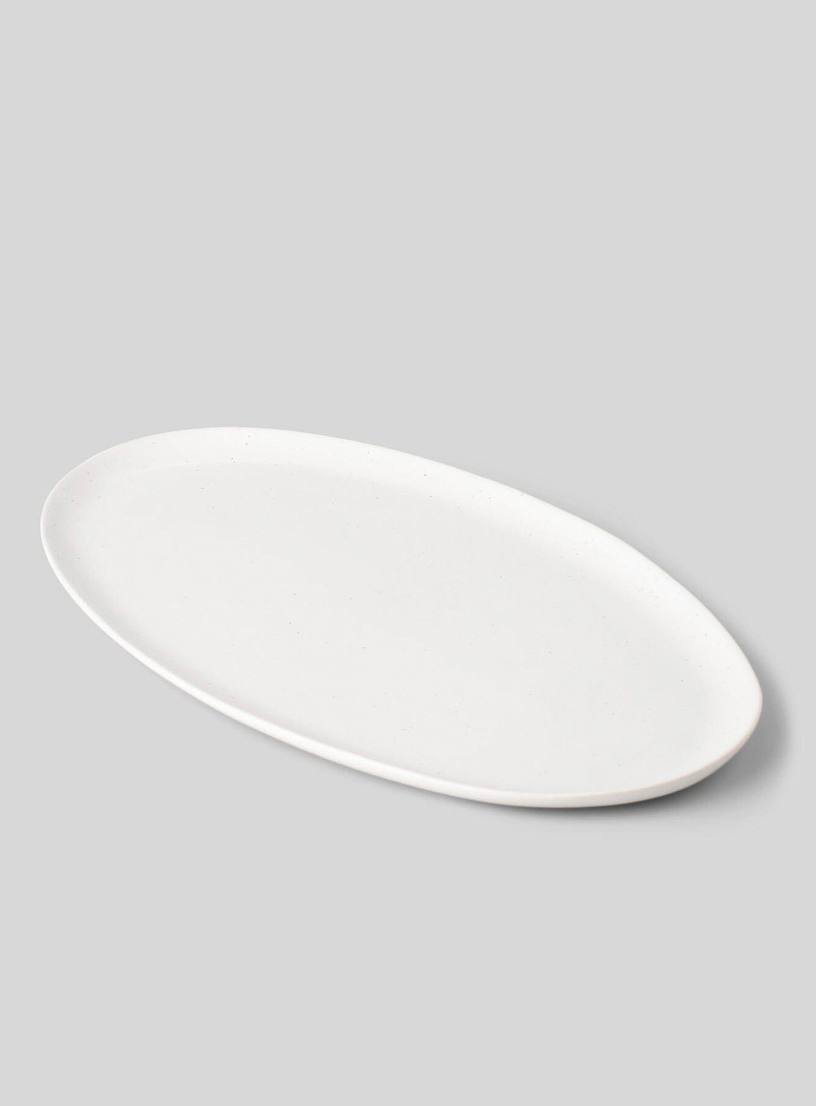 Fable Oval Stoneware Serving Tray In White