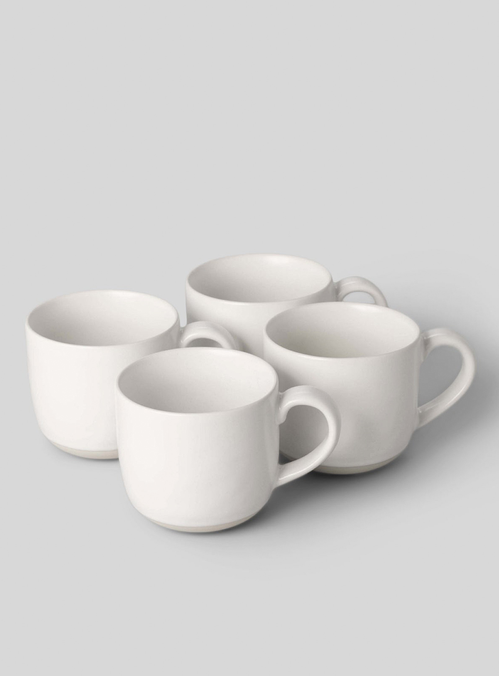 Fable Minimalist Stoneware Cups Set Of 4 In White