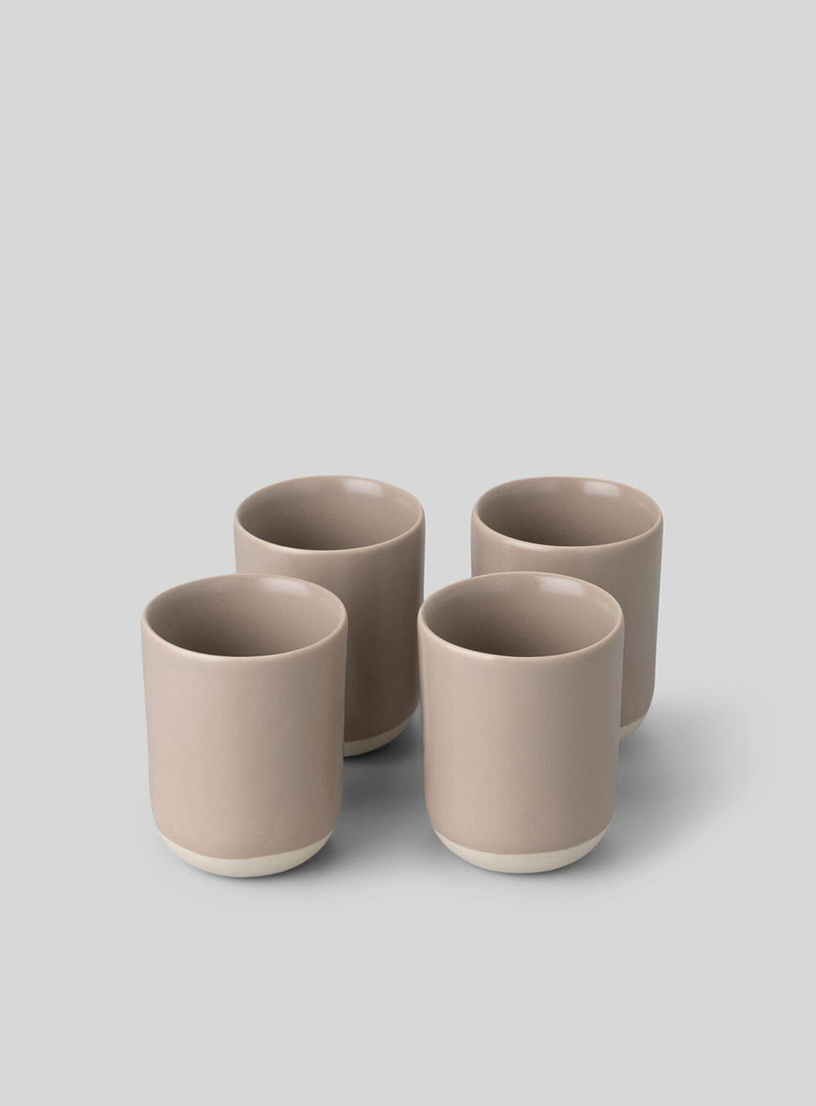 Fable Two-tone Stoneware Cups Set Of 4 In Neutral