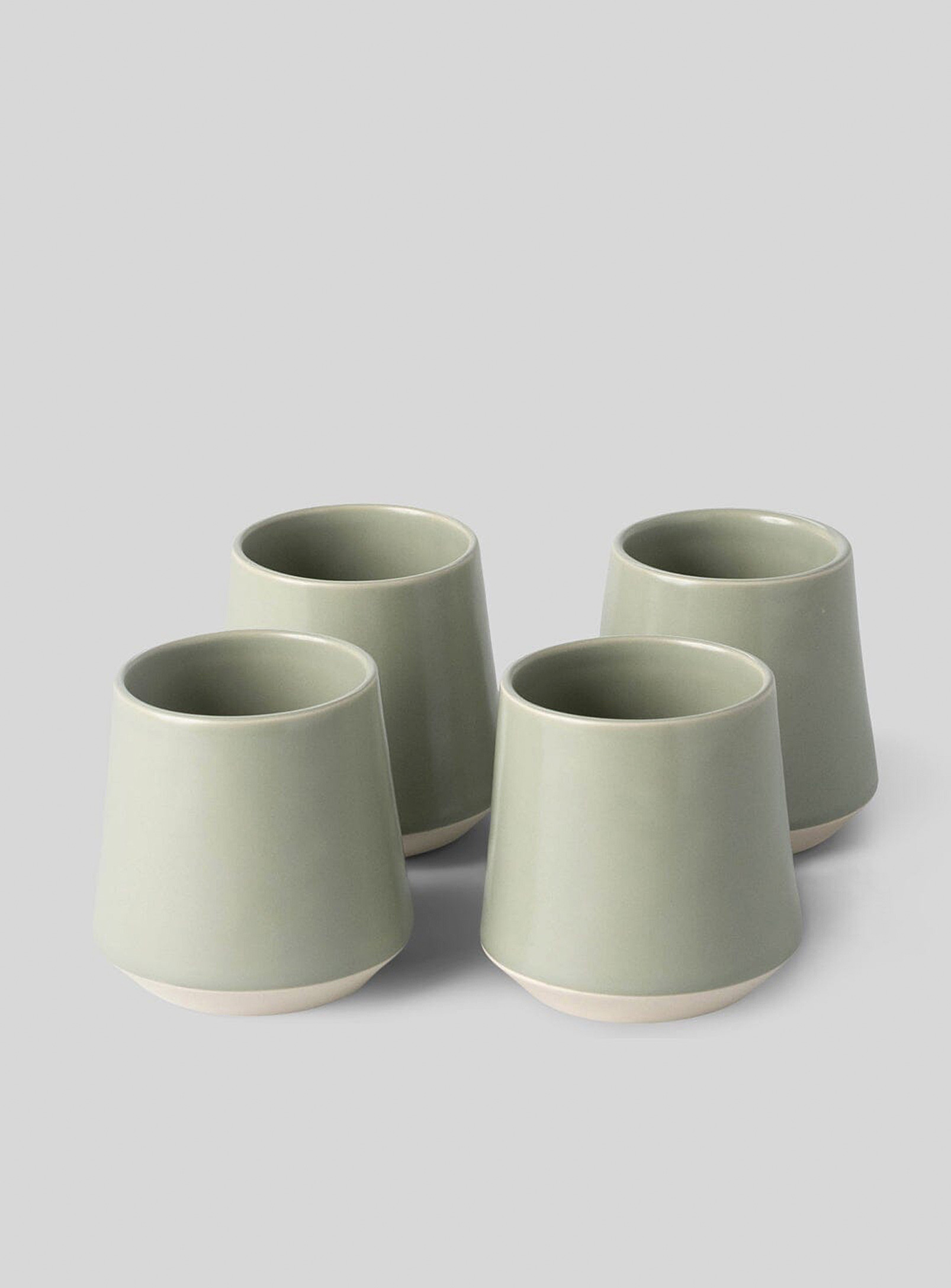 Fable Two-tone Stoneware Glasses Set Of 4 In Green