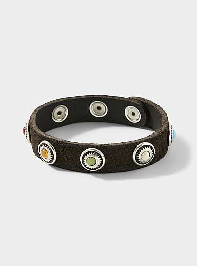 Le bracelet western cuir accents pierres
