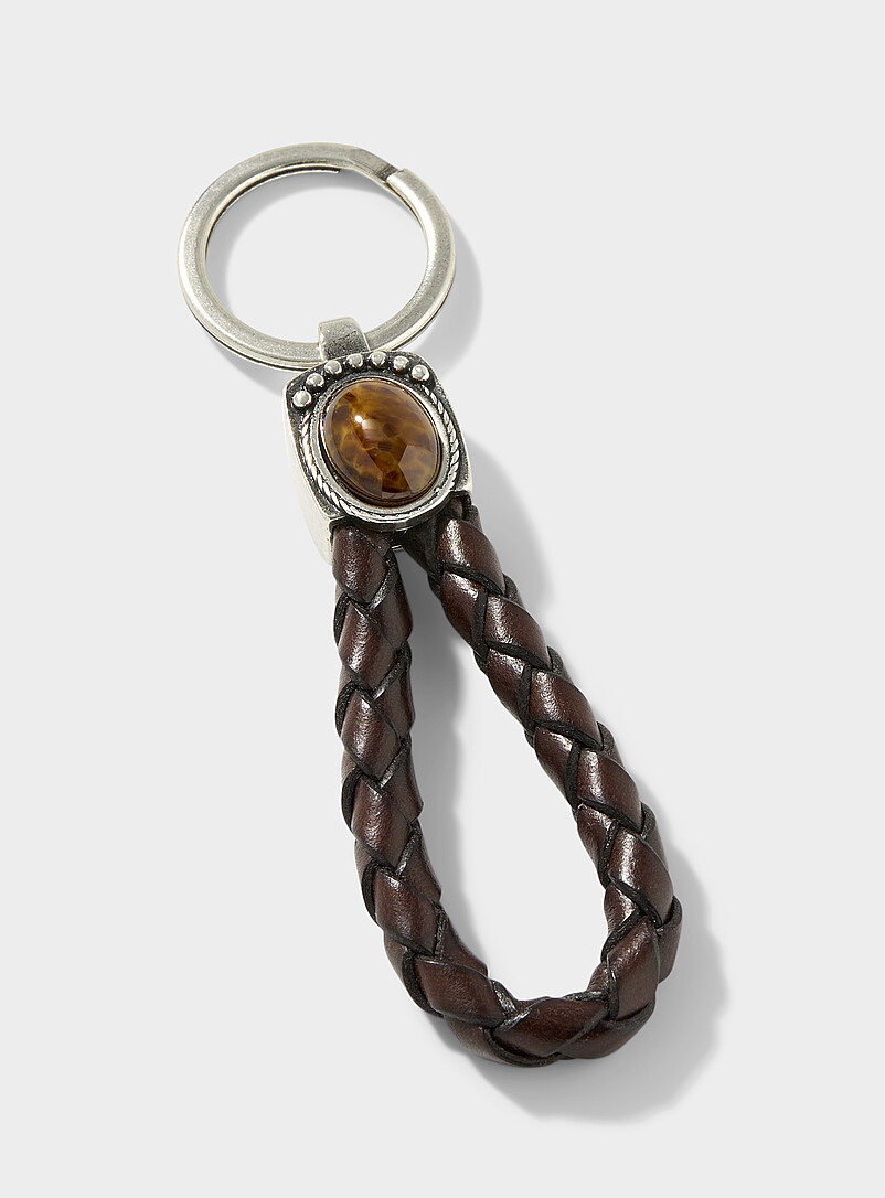 Stone medallion braided key ring | Alberto Luti | | Simons