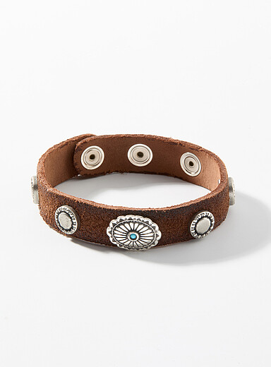 Western medallion suede bracelet
