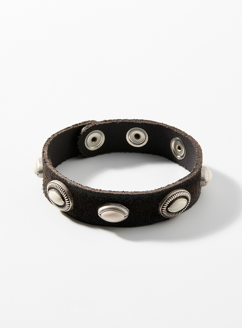 White-stone suede bracelet product image (primary)