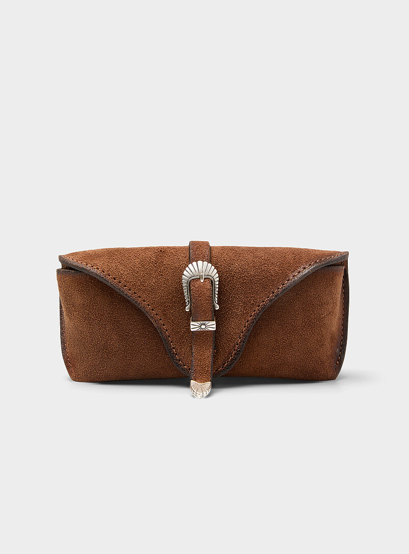 Suede Crossbody Glasses Case
