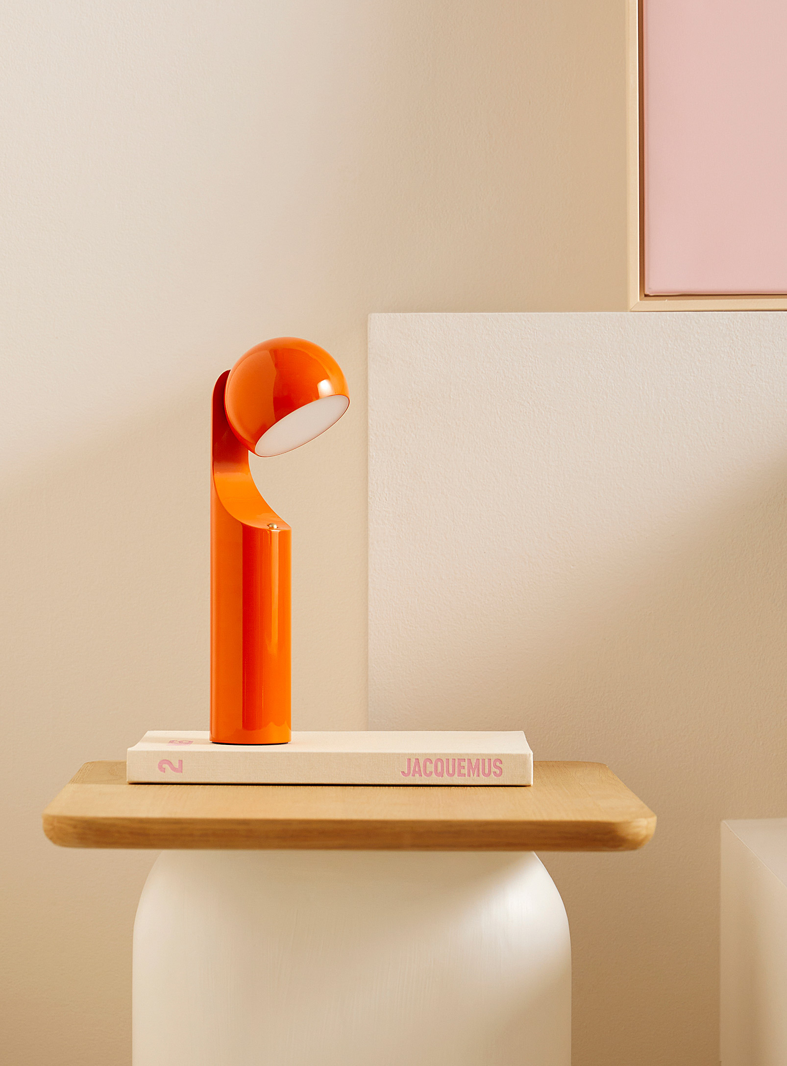Simons Maison Geometric Articulated Portable Lamp In Orange