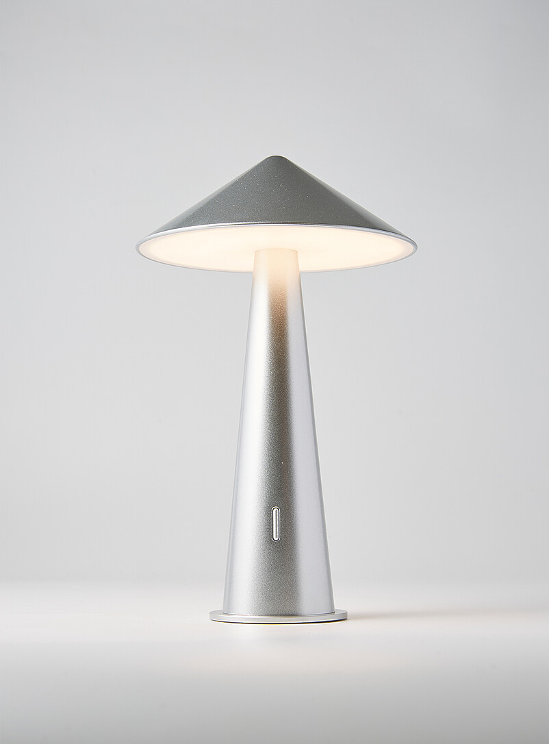 Silver-finish portable LED lamp product image 2