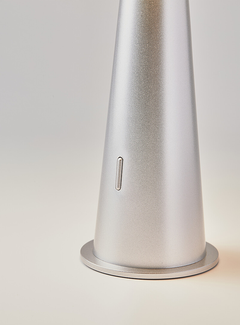 Silver-finish portable LED lamp product image 3