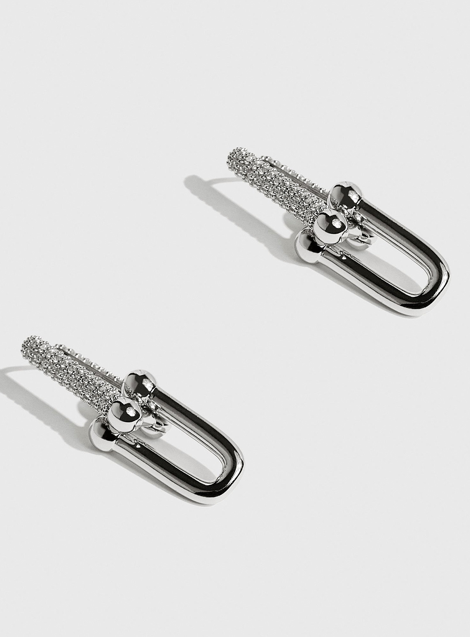 Drae U-link Earrings In Silver