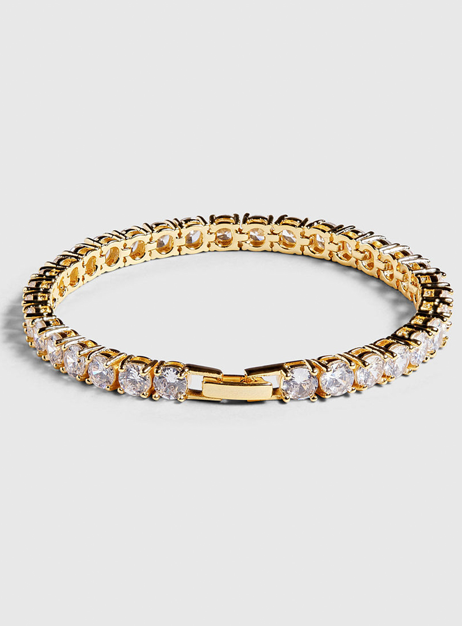 Drae Shimmering Crystals Tennis Bracelet In Gold