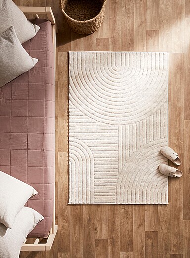 Simons Maison: Le tapis touffet&eacute; arches emboss&eacute;es 100 x 150 cm Ivoire - Beige cr&egrave;me