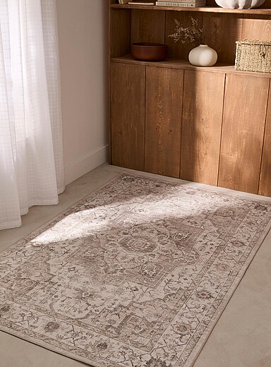 Simons Maison: Le tapis persan cama&iuml;eu de beige 120 x 180 cm Ivoire - Beige cr&egrave;me