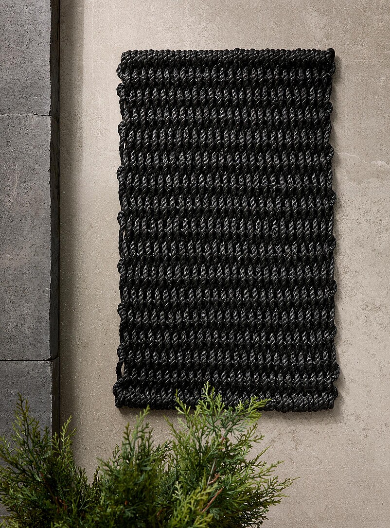 Black braided cord doormat 40 x 70 cm product image (primary)