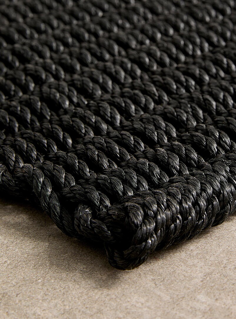 Black braided cord doormat 40 x 70 cm product image 2