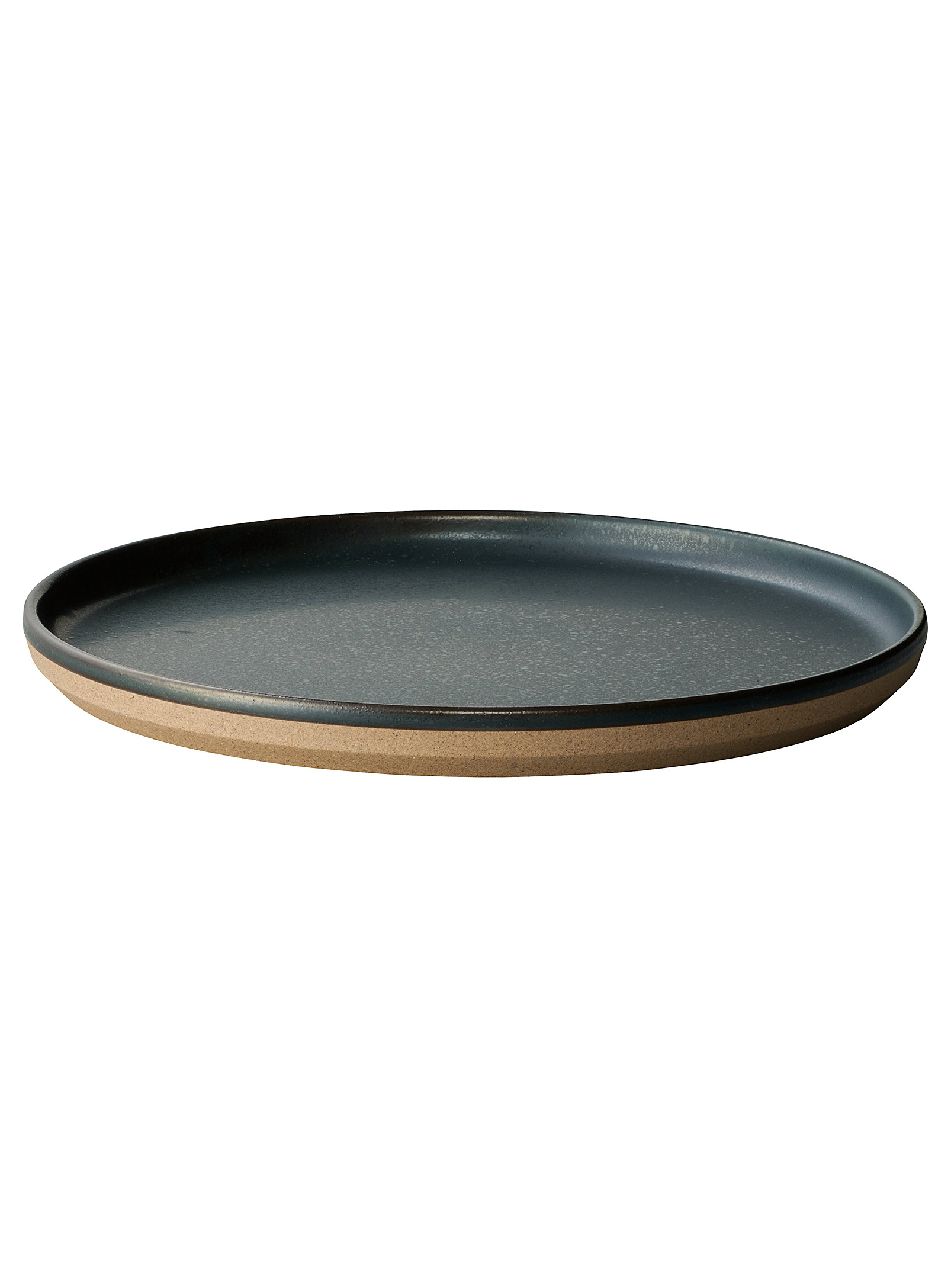 Kinto Two-tone Porcelain Plates Set Of 3 In Black
