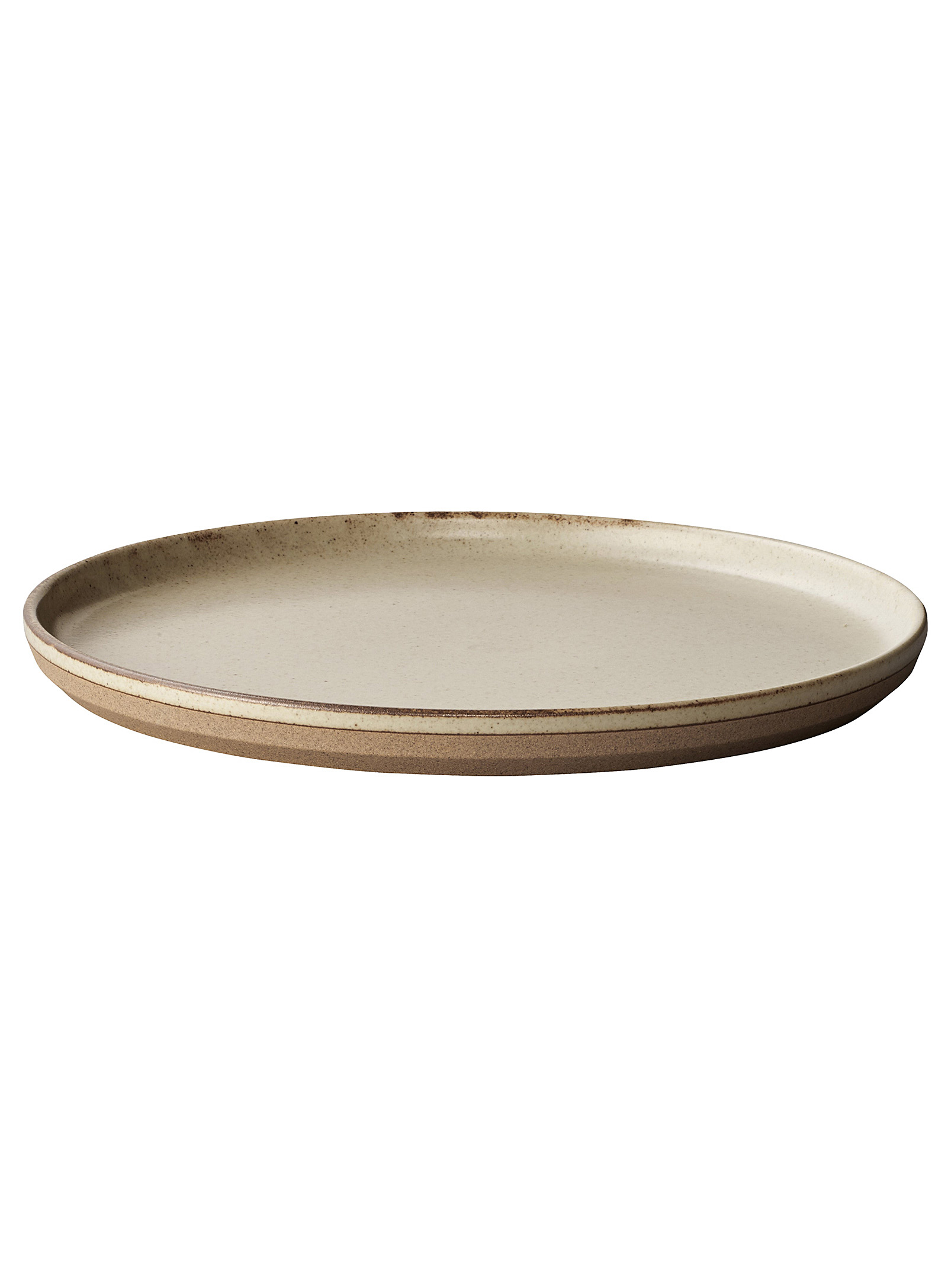 Kinto Two-tone Porcelain Plates Set Of 3 In Cream Beige